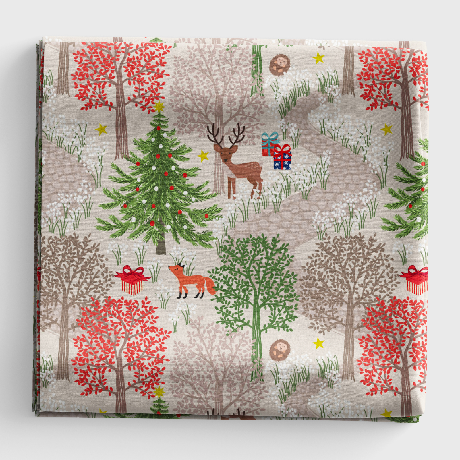 Christmas in Bluebell Wood - Cream w/gold metallic - C139A