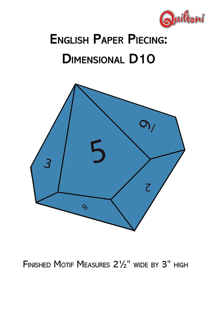 English Paper Piecing: Dimensional D10 - Quiltoni
