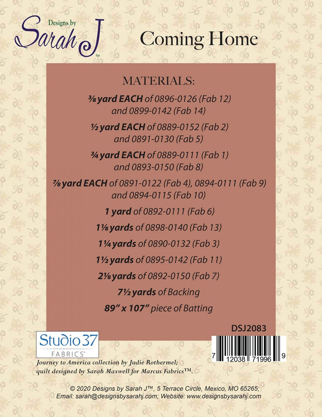 Coming Home Quilt Pattern