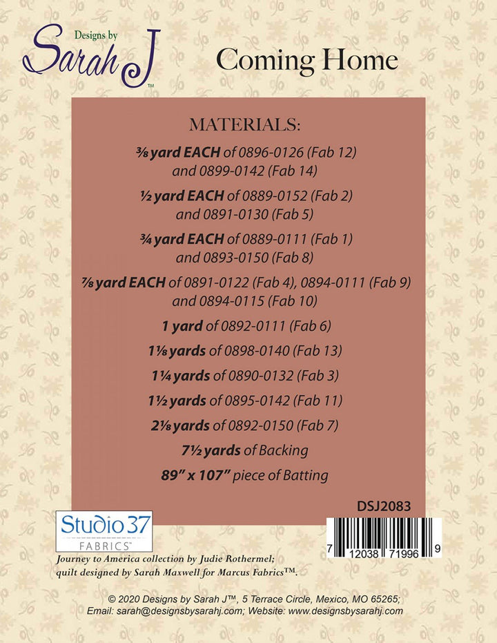 Coming Home Quilt Pattern