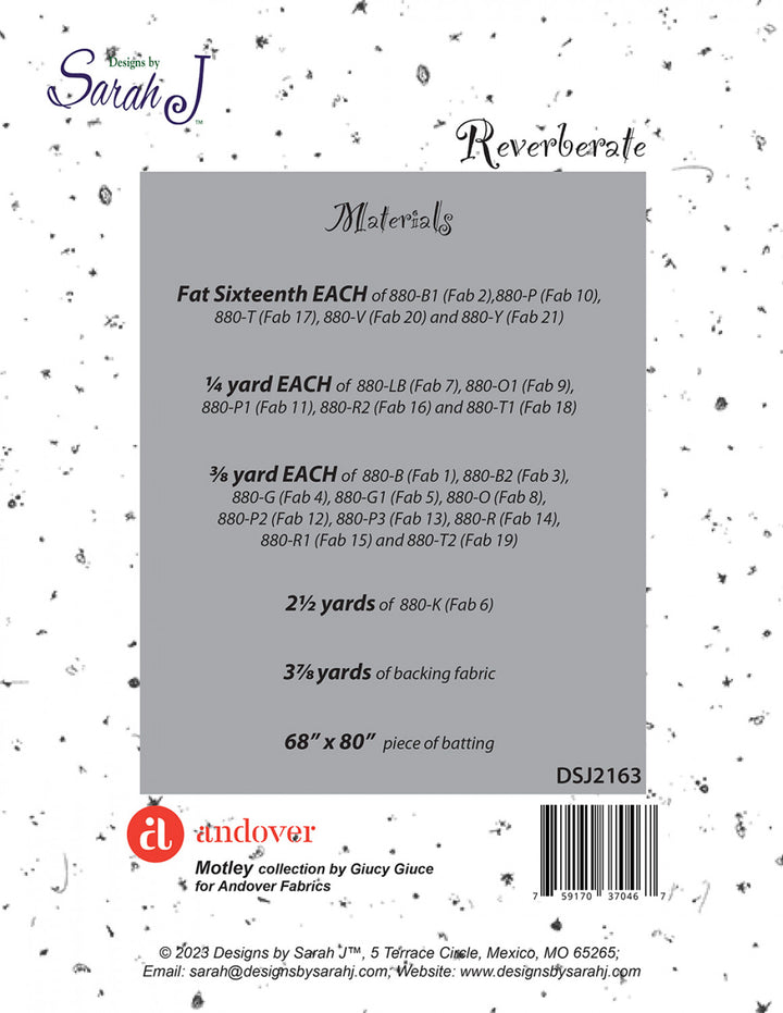 Reverberate (Motley) Quilt Pattern