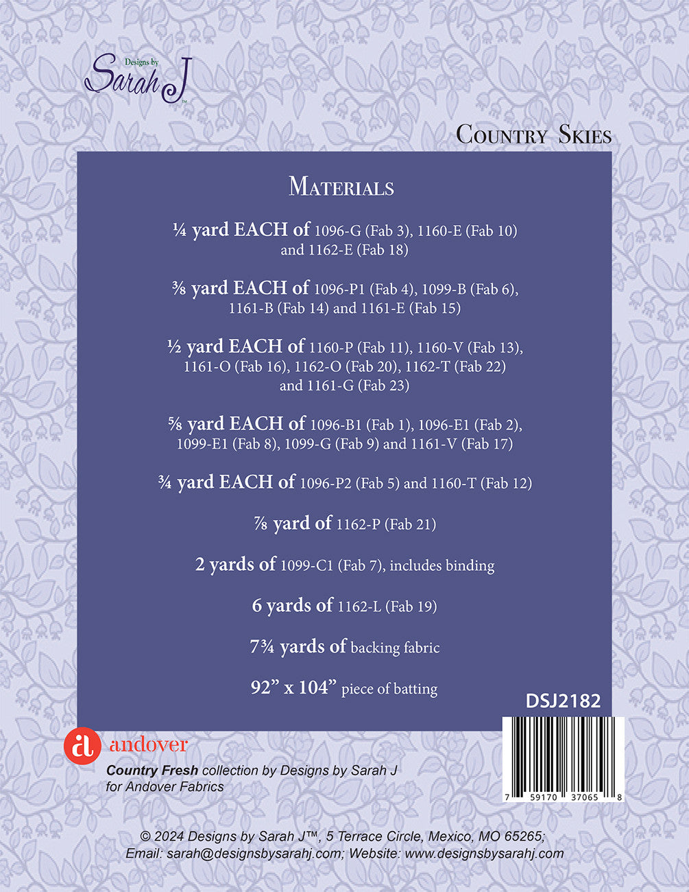 Country Skies Quilt Pattern