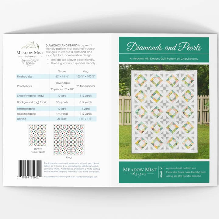 Diamonds and Pearls Quilt Pattern - Meadow Mist Designs