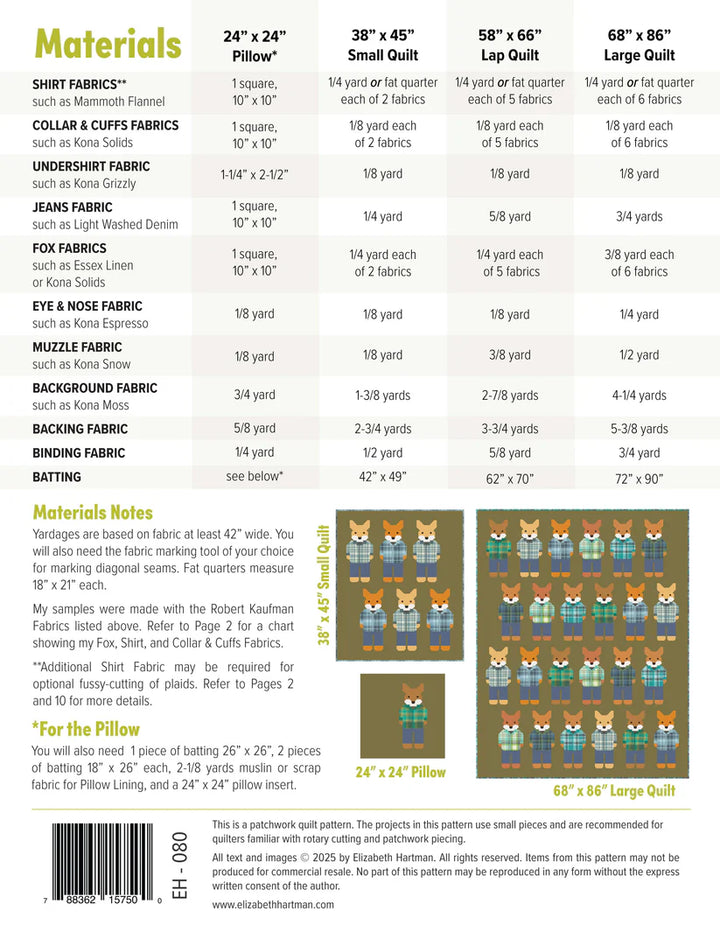 Foxes in Flannels Quilt Pattern