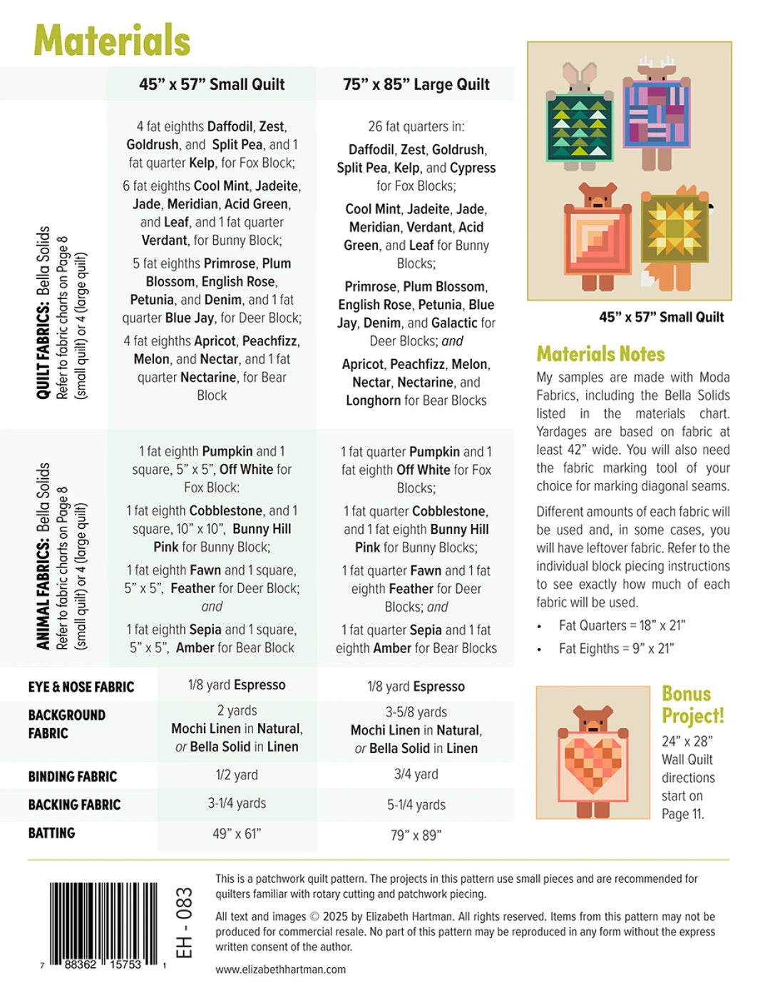 Show and Tell Pattern - Elizabeth Hartman