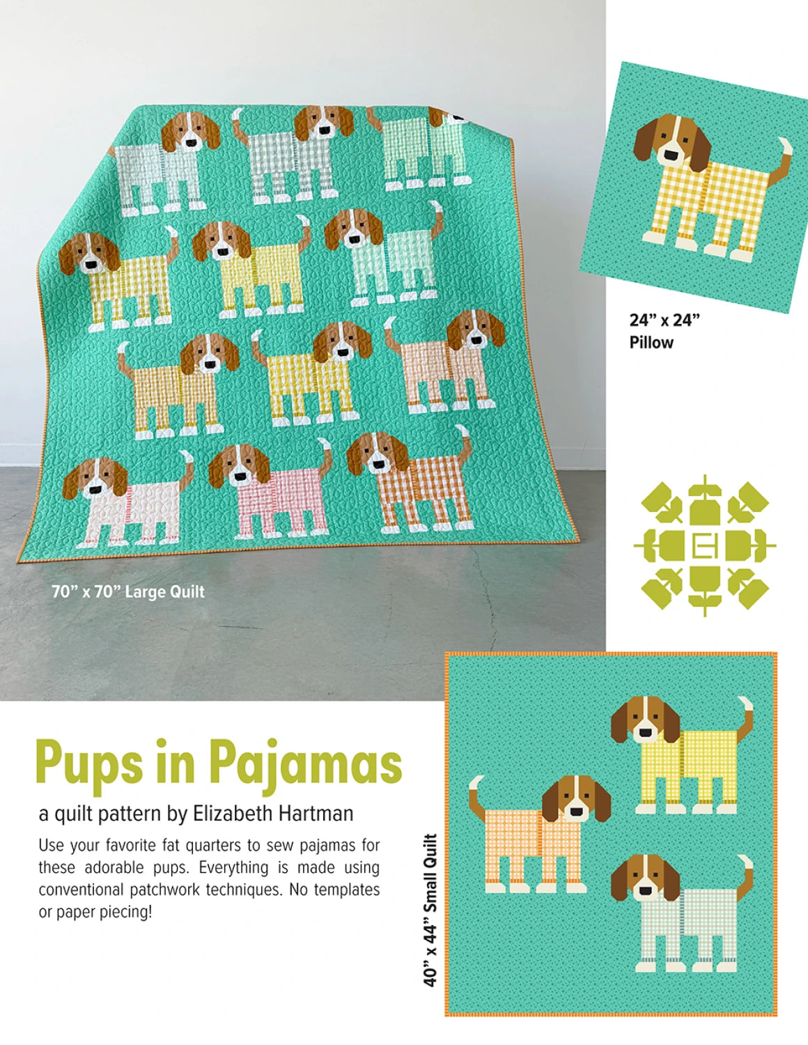 Pups in Pajamas Pattern - Elizabeth Hartman