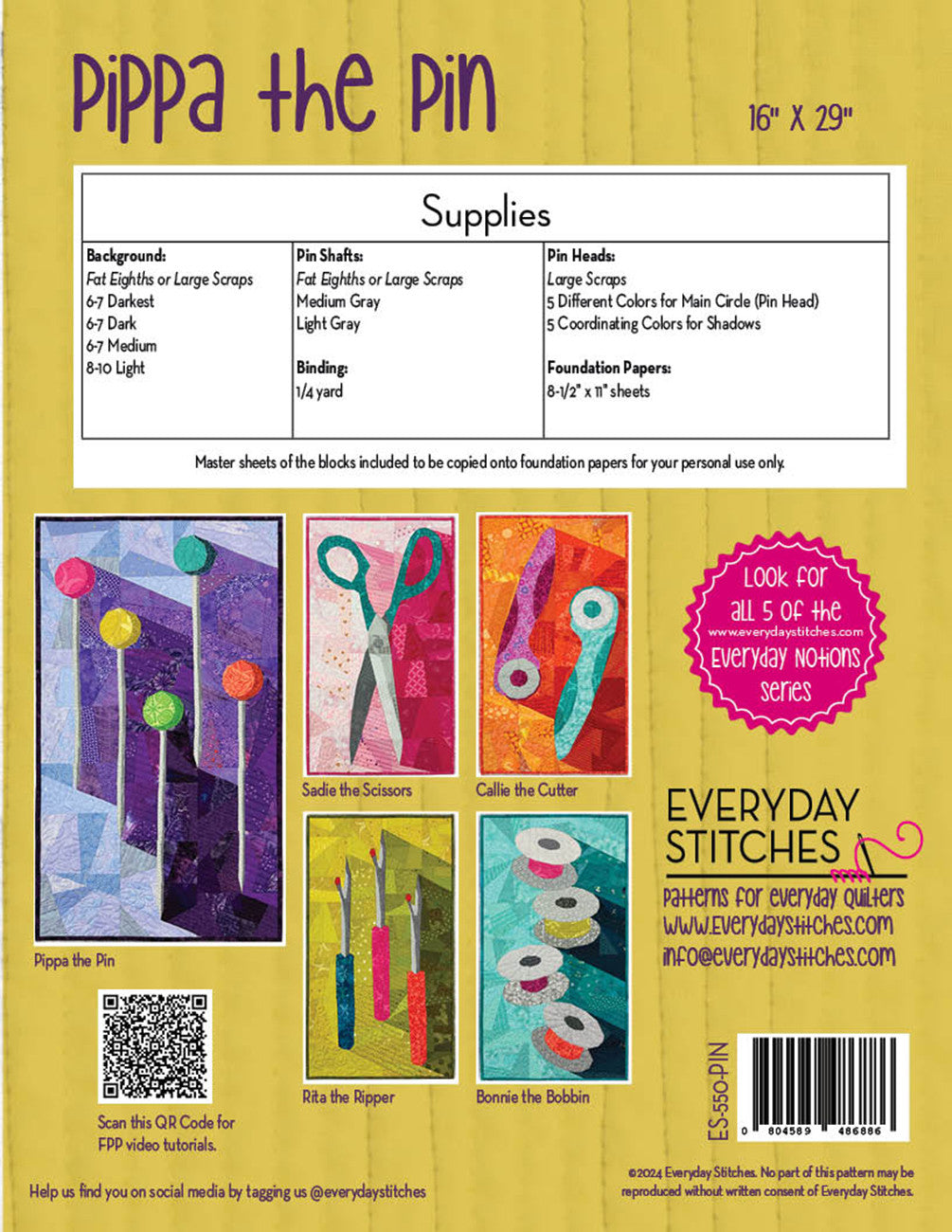 Pippa the Pin Quilt Pattern