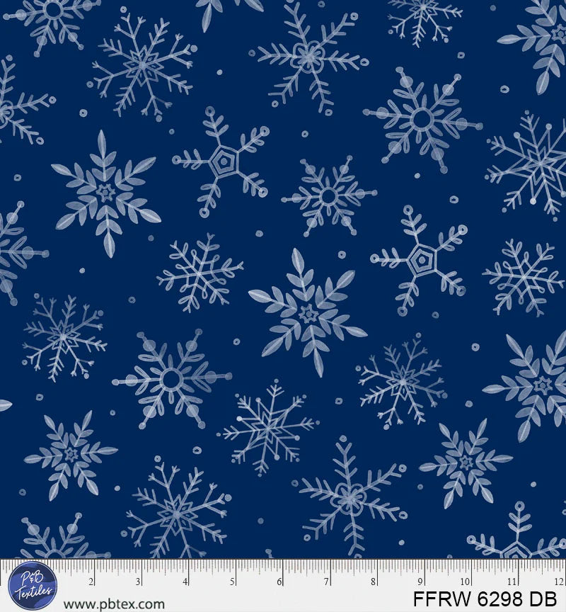First Frost - Snowflakes - Dark Blue - FFRW06298DB