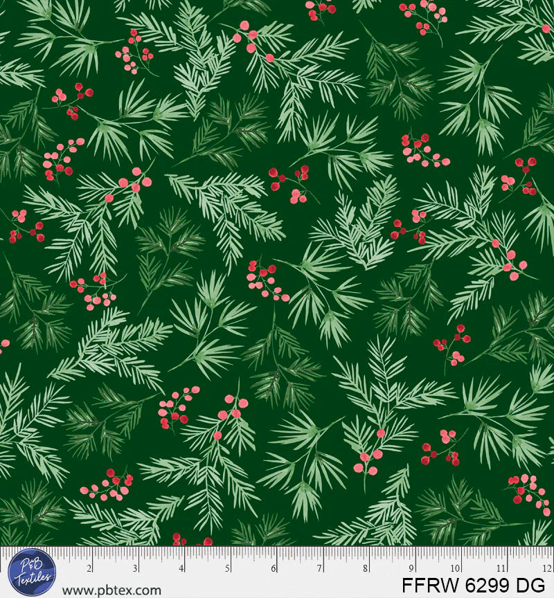 First Frost - Berry and Pine - Dark Green - FFRW06299DG