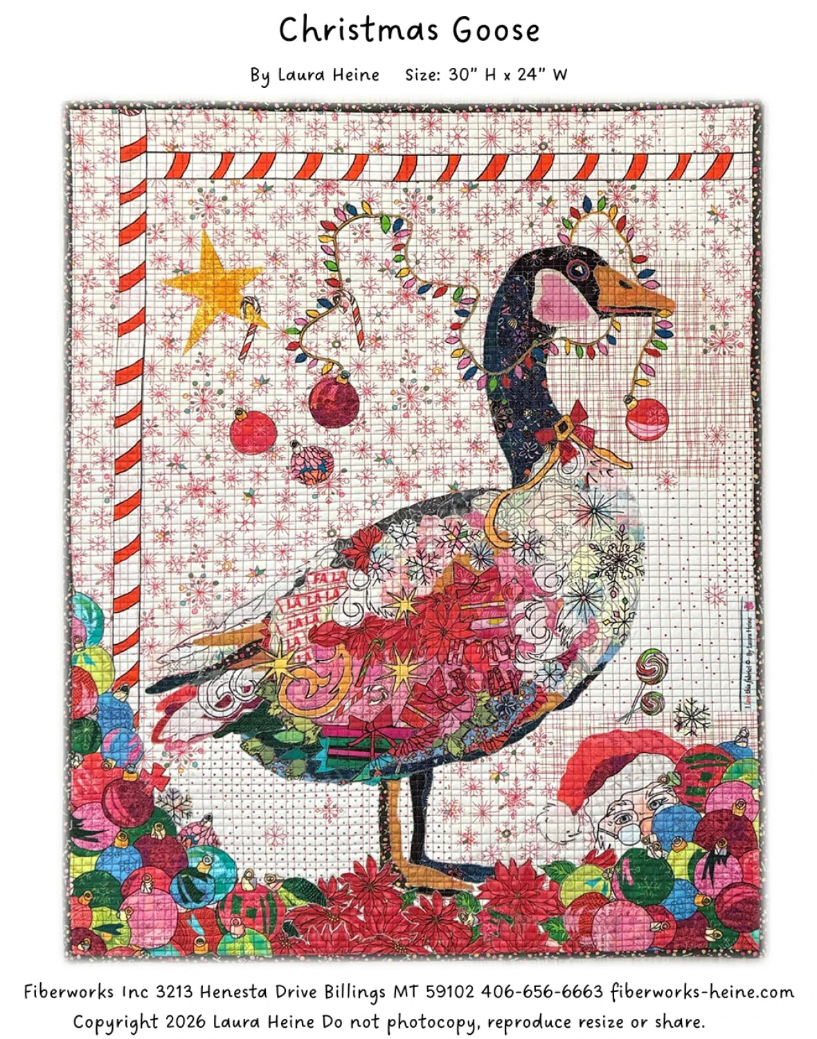 Christmas Goose Collage Pattern by Laura Heine