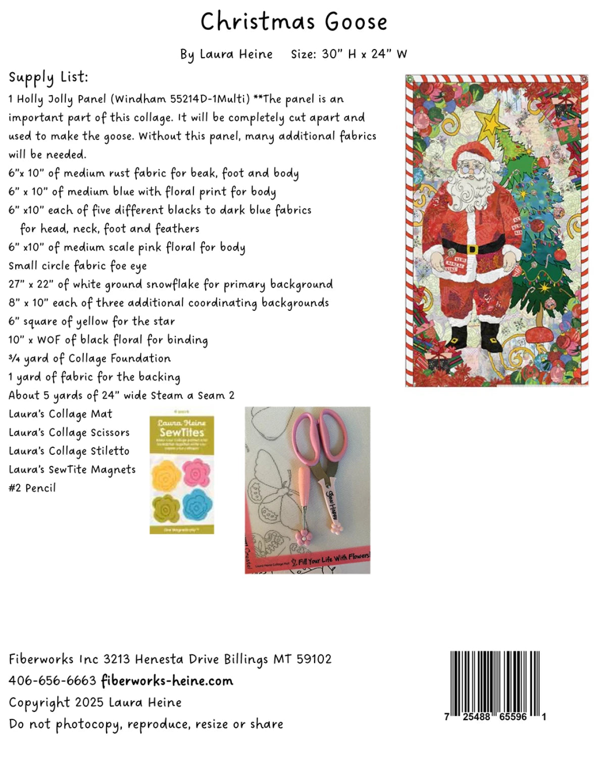 Christmas Goose Collage Pattern by Laura Heine