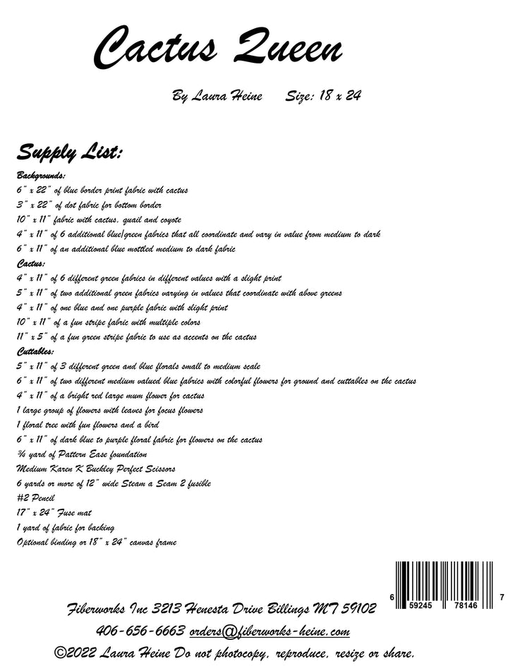 Cactus Queen Collage Pattern - Laura Heine