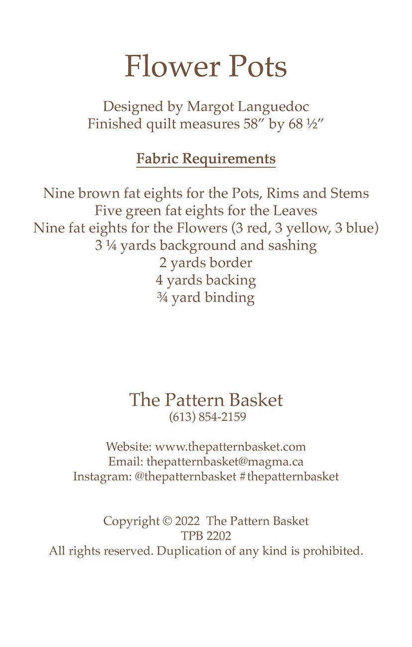 Flower Pots Pattern - The Pattern Basket