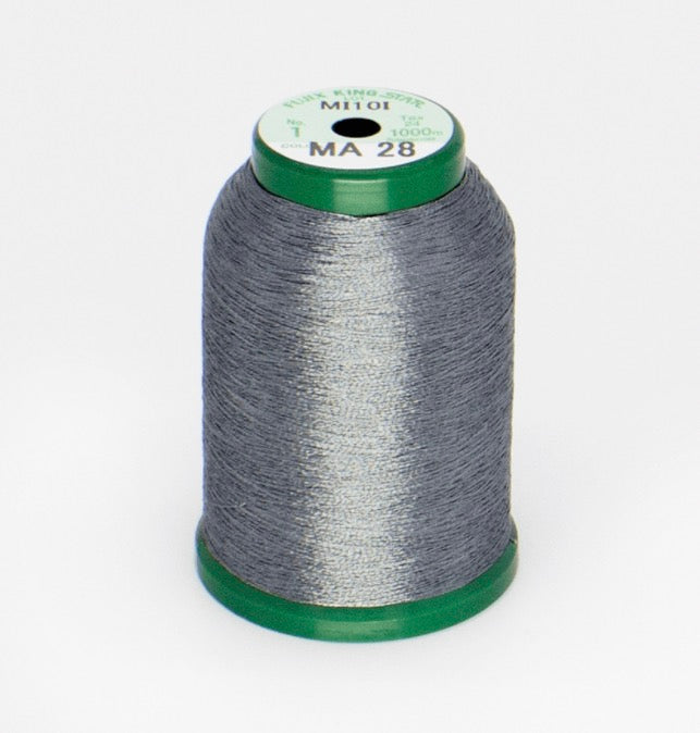 King Star Metallic Embroidery Thread - Pewter - MA28