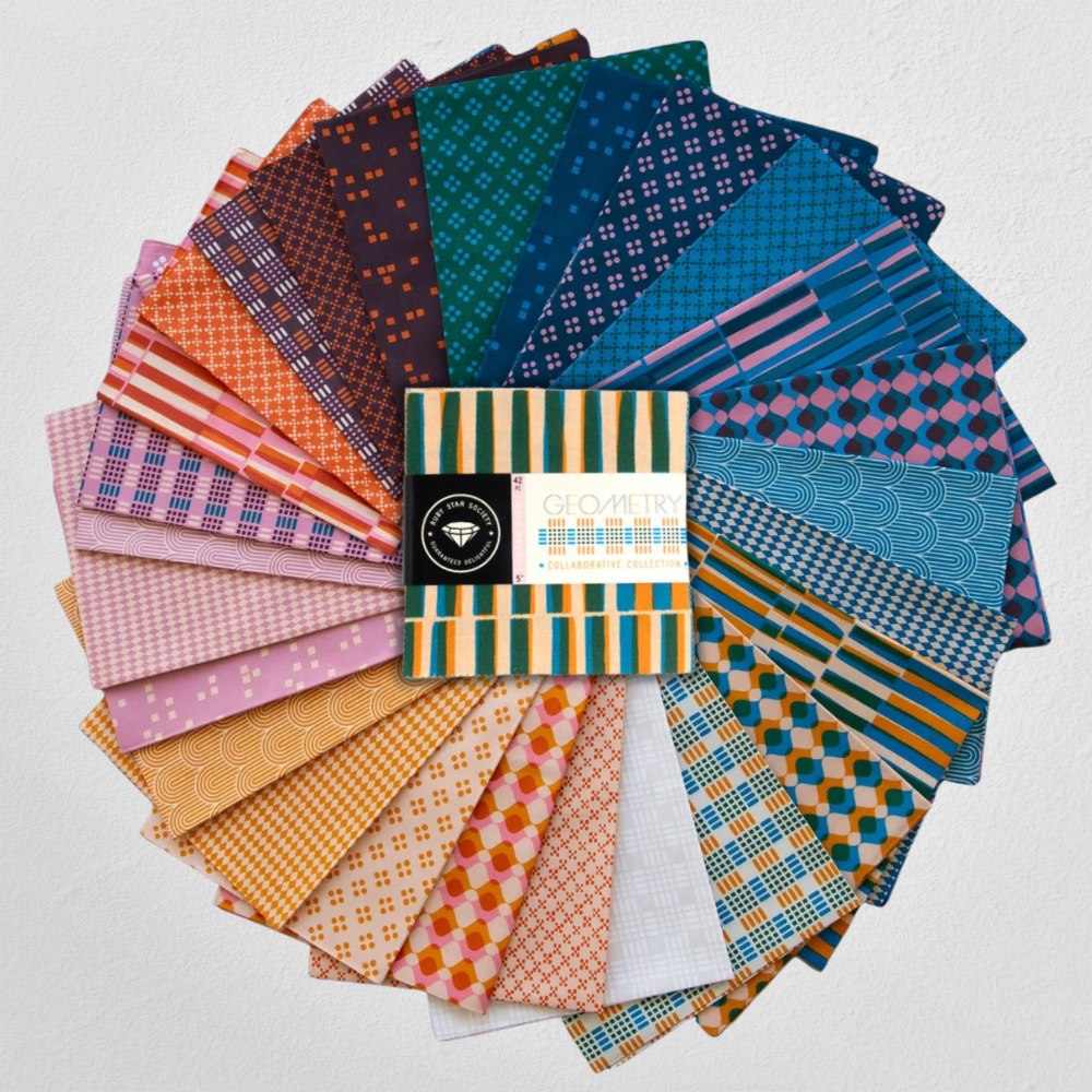 Geometry - Ruby Star - 5" Charm