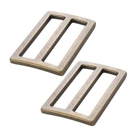 1.5 in Flat Widemouth Sliders - Antique Brass - Set of Two