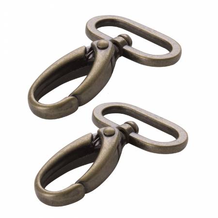 1.5 in Swivel Hooks - Antique Brass - Set of Two
