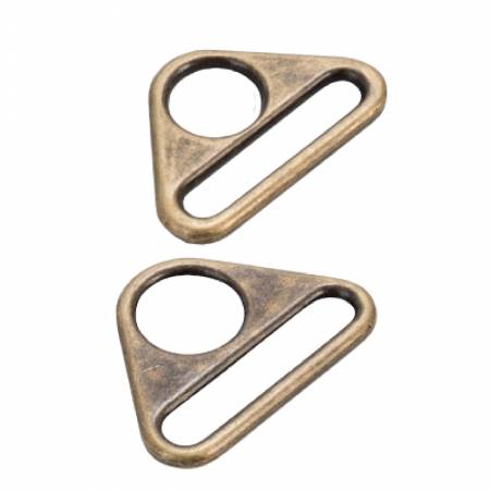 1.5 in Flat Triangle Rings - Antique Brass - Set of Two