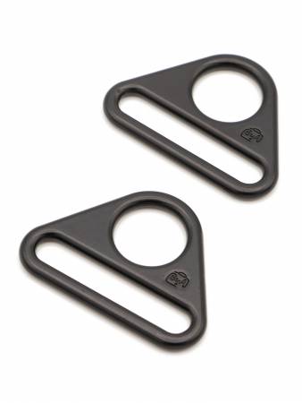 1.5 in Flat Triangle Rings - Black - Set of Two