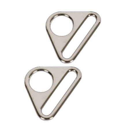 1.5 in Flat Triangle Rings - Nickel - Set of Two