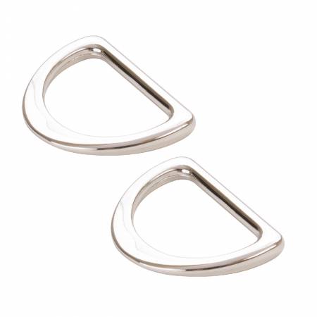 1 in Flat D-Rings - Nickel - Set of Two