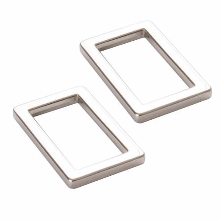 1 in Flat Rectangle Rings - Nickel - Set of Two