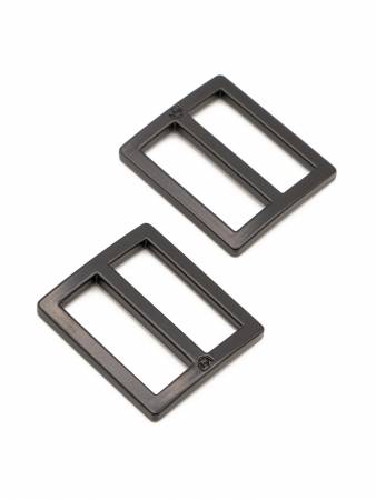 1 in Flat Widemouth Sliders - Black Metal - Set of Two