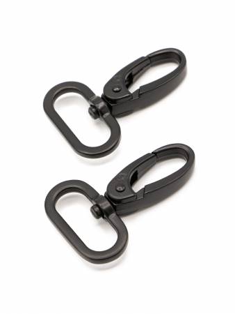 1 in Swivel Hooks - Black - Set of Two