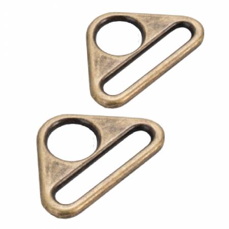 1 in Flat Triangle Rings - Antique Brass - Set of Two