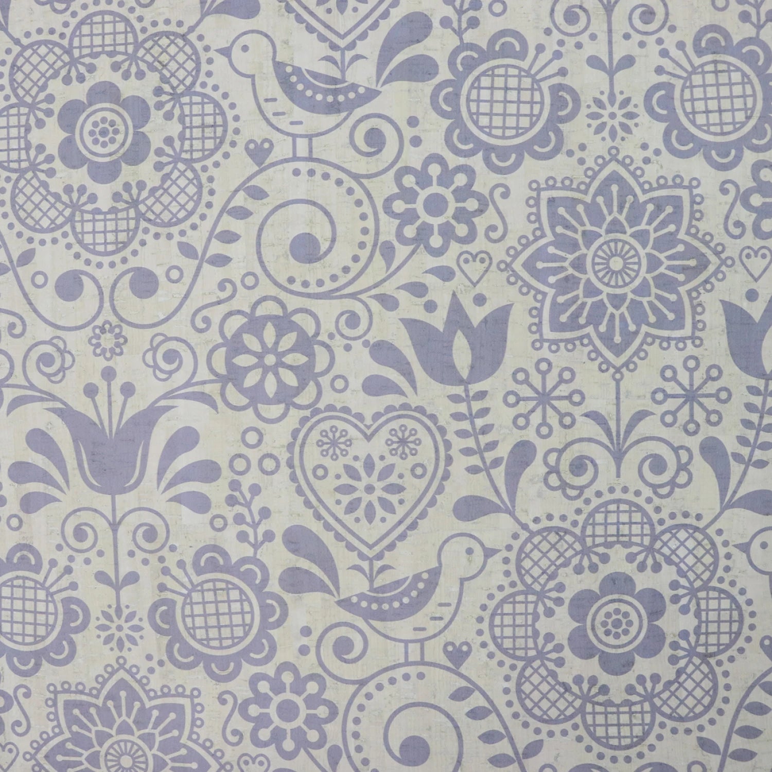 Cork - Floral Folk Art - 1/2 yard - Sallie Tomato