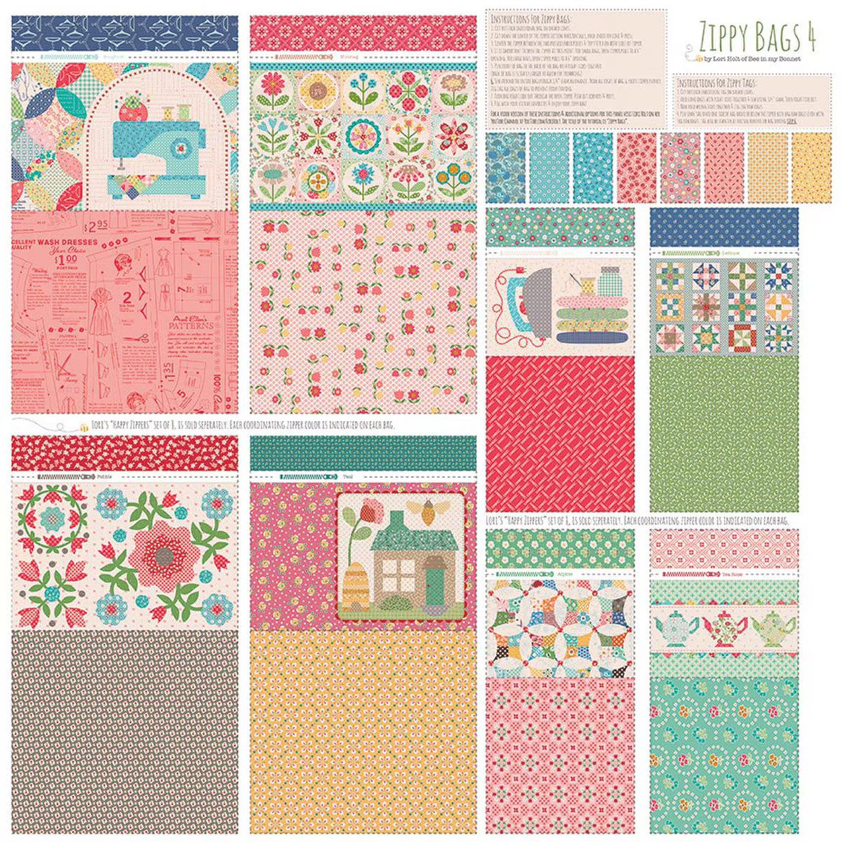 Zippy Bags 4 Panel - Farmer's Daughter - HD17370-Panel