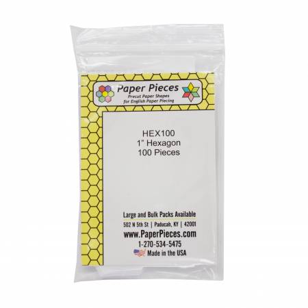 Paper Pieces - 1" Hexagon Pack 100 pieces