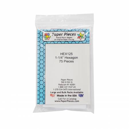 Paper Pieces - 1-1/4" Hexagon Pack 75 pieces