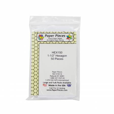 Paper Pieces - 1-1/2" Hexagon Pack 50 pieces