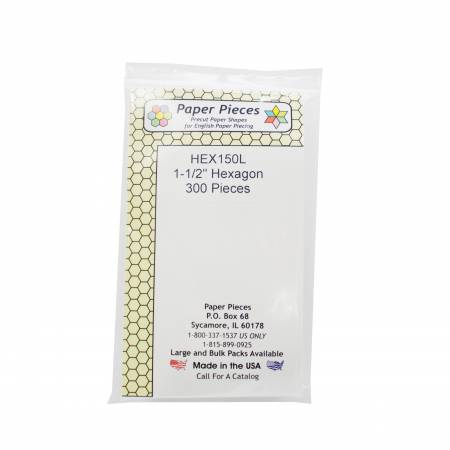 Paper Pieces - 1-1/2" Hexagon Pack 300 pieces