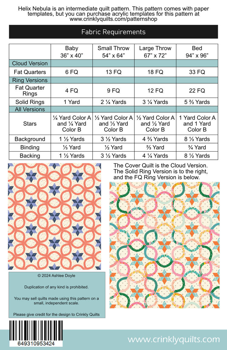 Helix Nebula Quilt Pattern