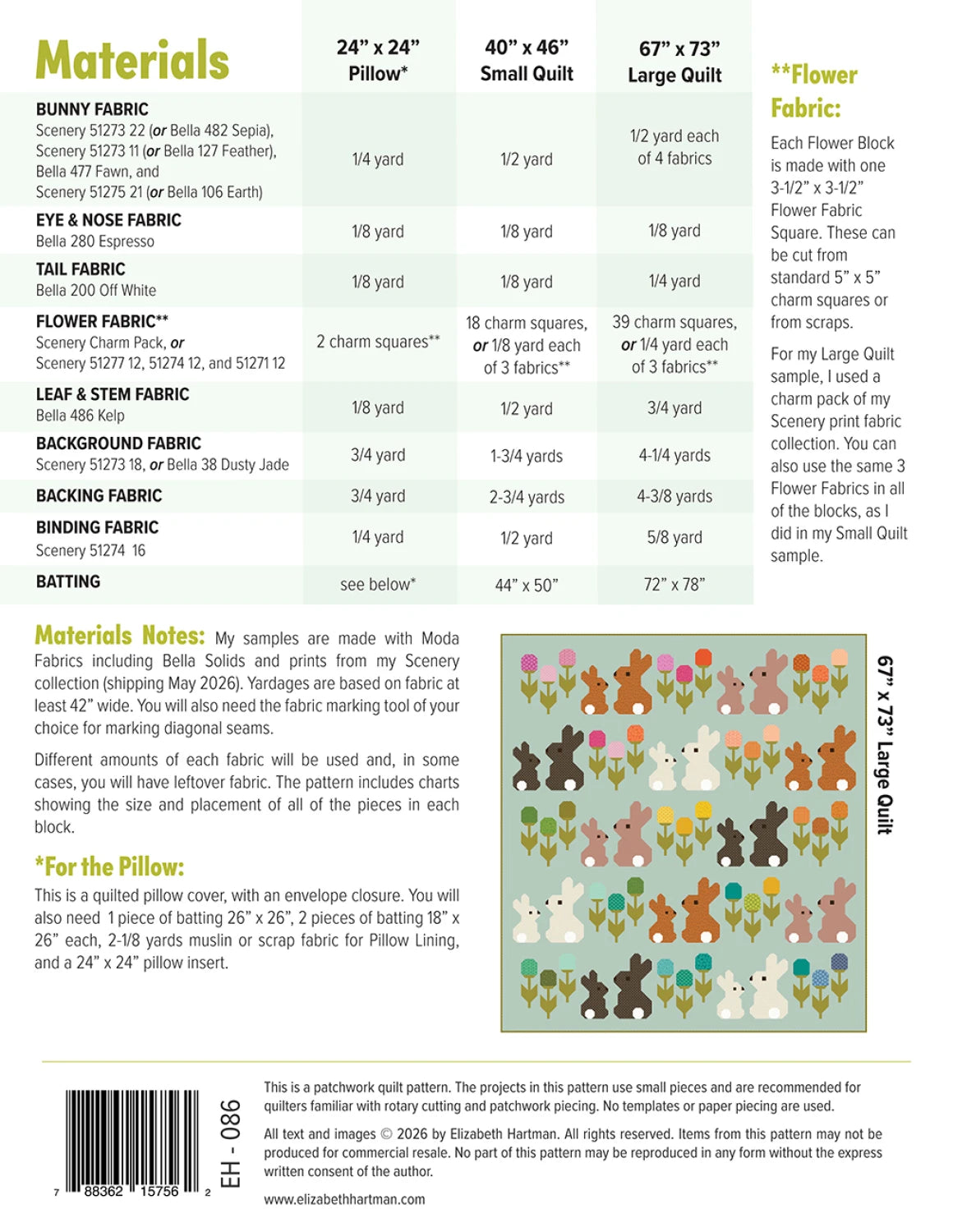 Cottontails Quilt Pattern - Elizabeth Hartman