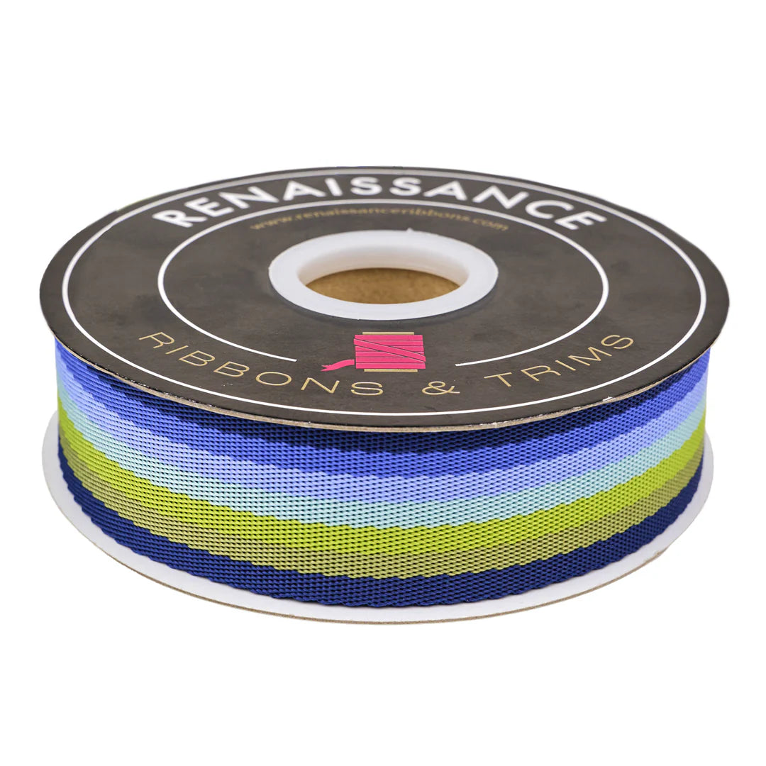 Floral Reef - Smooth Sailing in Marine - 1 1/2" Webbing