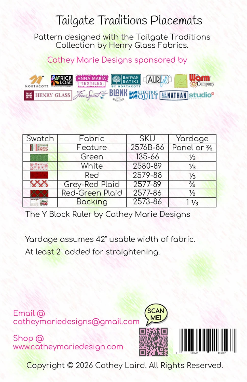 Tailgate Traditions Placemats - Cathey Marie Designs