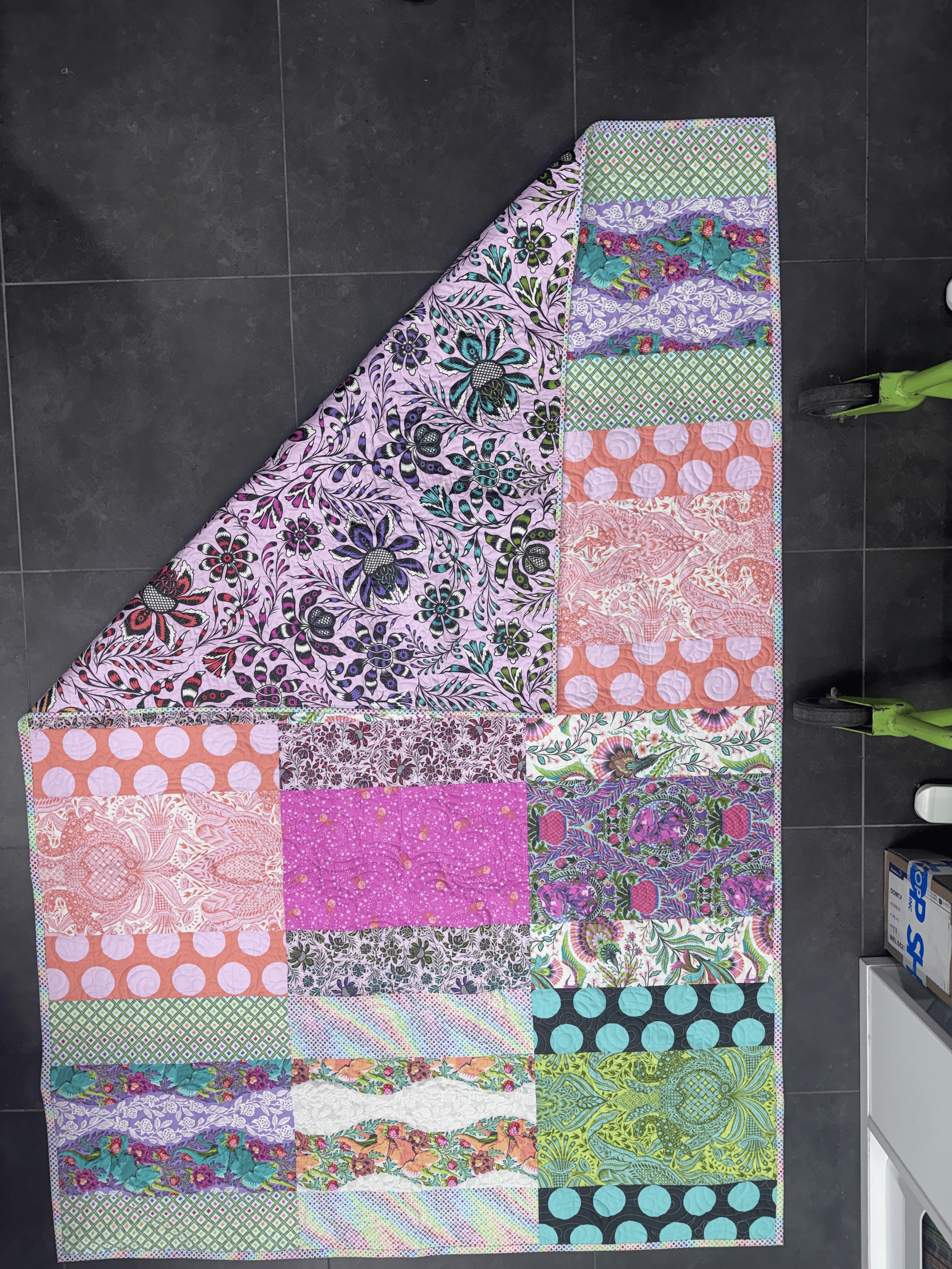 Finished Quilt: Tula Blocks Throw Quilt