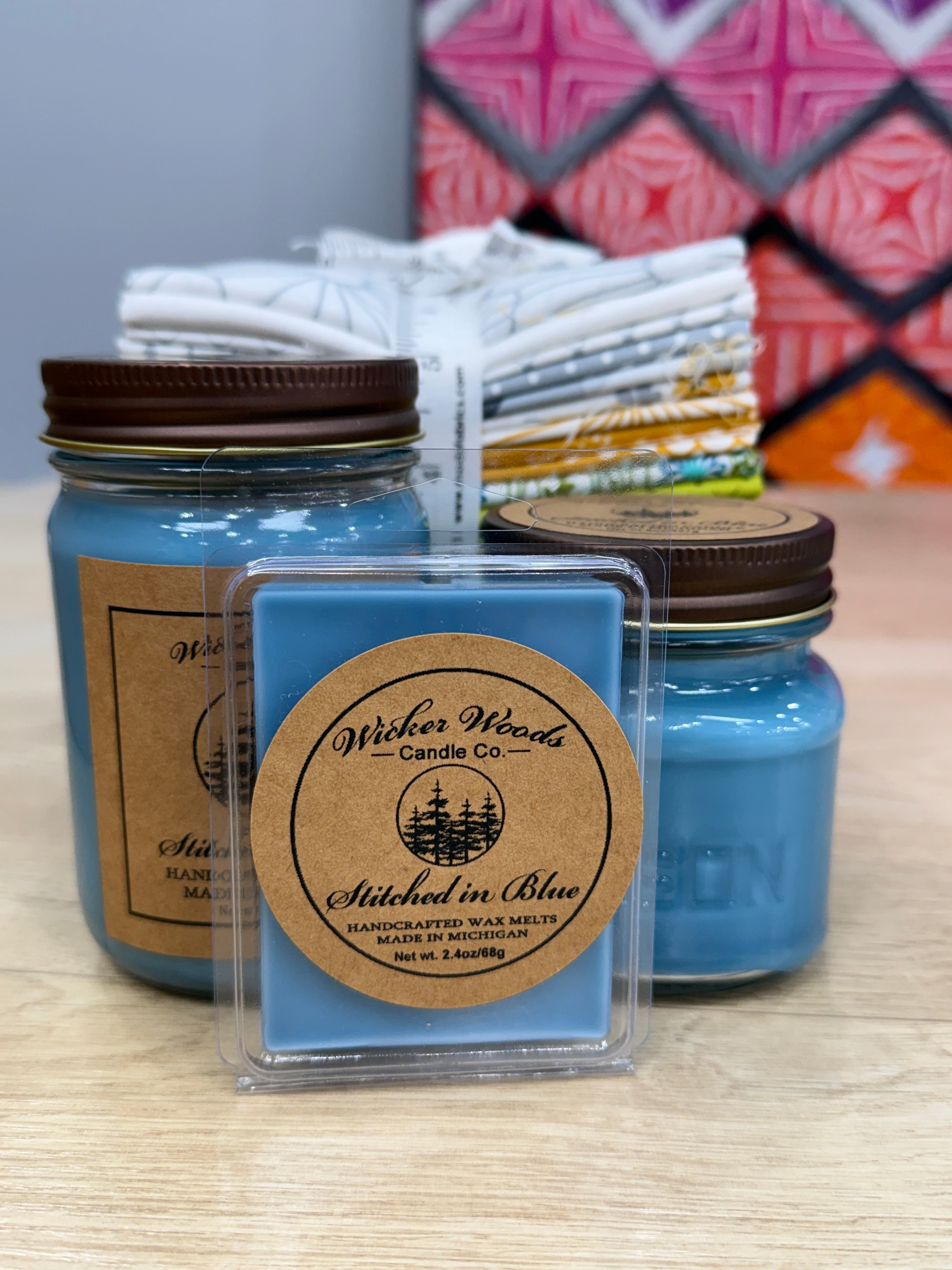 Calliope Quilts Exclusive Candle from Wicker Woods Candle Co.