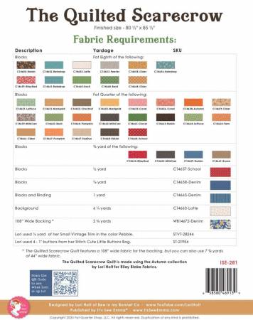 The Quilted Scarecrow Quilt Pattern - Lori Holt for Bee in my Bonnet