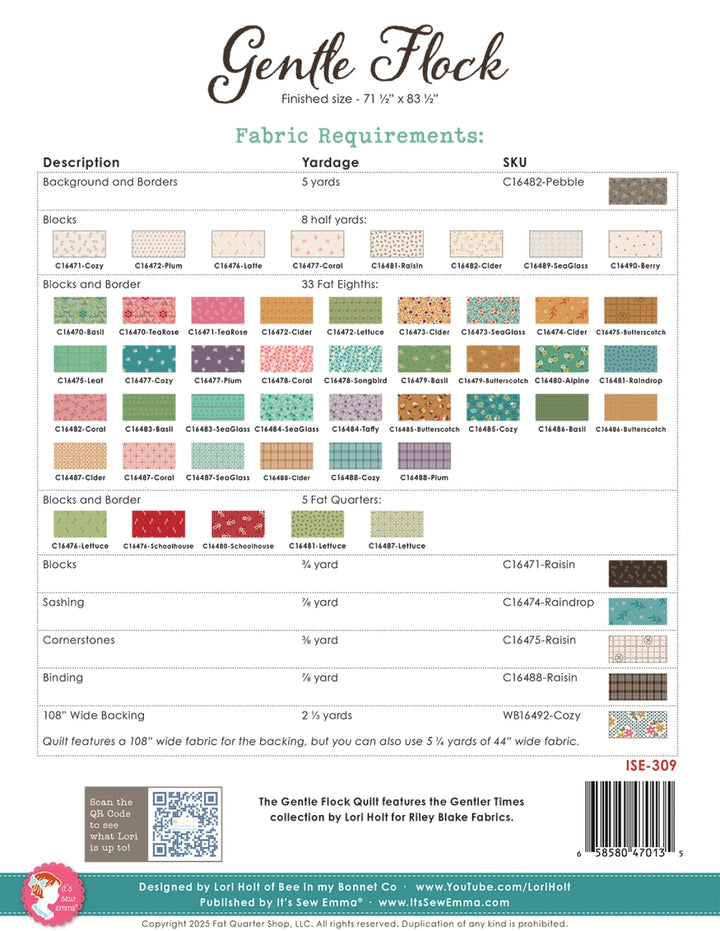 Gentle Flock Quilt Pattern - Lori Holt