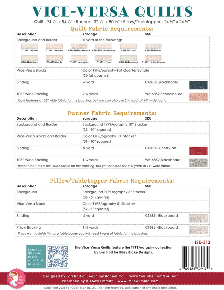Vice-Versa Quilt Pattern - Lori Holt
