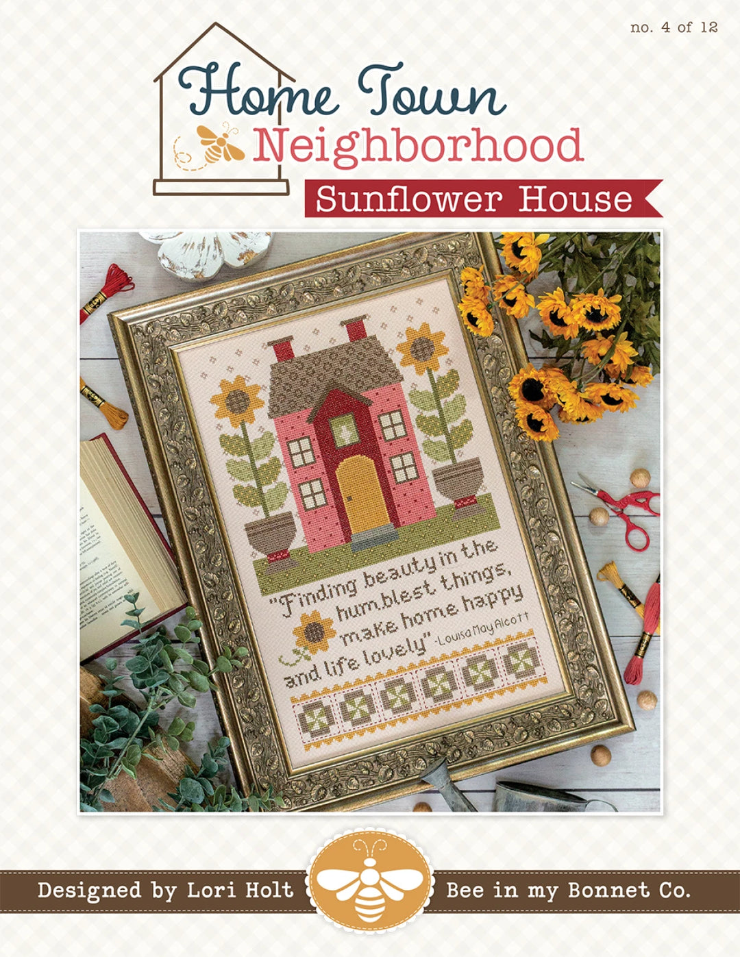 Sunflower House Cross Stitch Home Town Neighborhood