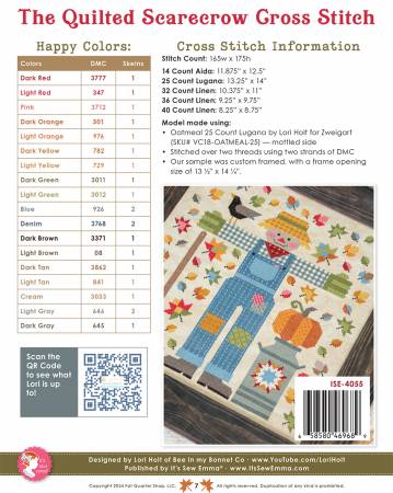 The Quilted Scarecrow Cross Stitch - Lori Holt for Bee in my Bonnet