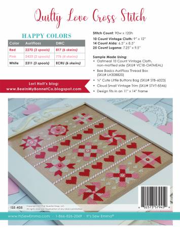 Quilty Love Cross Stitch Pattern - Lori Holt for Bee in my Bonnet