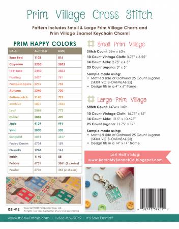 Prim Village Cross Stitch Pattern - Lori Holt for Bee in my Bonnet