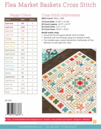 Flea Market Baskets Cross Stitch Pattern - Lori Holt for Bee in my Bonnet