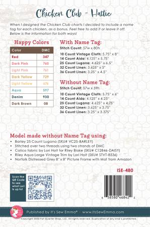 Chicken Club Cross Stitch Pattern Hattie - Month 3